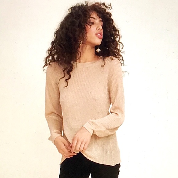 LPA gold lurex lightweight sweater M - Picture 1 of 14